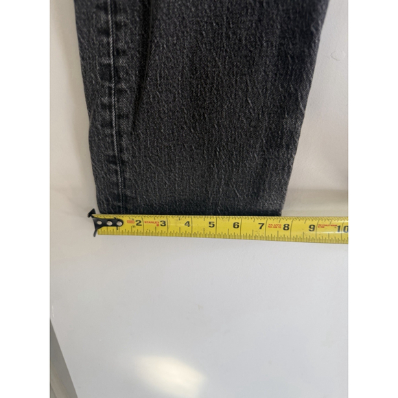 Levi’s Washed Black Ribcage Ankle Straight Leg Cropped Denim Jeans Women’s 26 - Picture 4 of 10